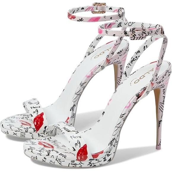 Aldo Shoes - ALDO Kat Miscellaneous XOXO Faux Patent Leather Dress Sandals 8.5
